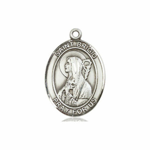 St Brigid Medal - Sterling Silver Oval Pendant 3 Sizes St Brigid Medal - Sterling Silver Oval Pendant 3 Sizes