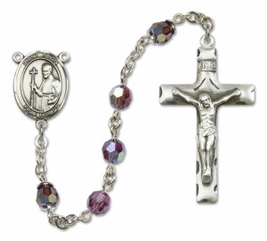 Patron Saint Rachel medal The Crucifix measures 5/8 x 1/4 The charm features a St Silver Plate Rosary Bracelet features 6mm Topaz Fire Polished beads