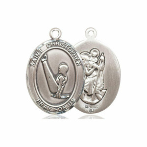 St Christopher Gymnastics Medal - Sterling Silver Oval Pendant 3 Sizes St Christopher Gymnastics Medal - Sterling Silver Oval Pendant 3 Sizes