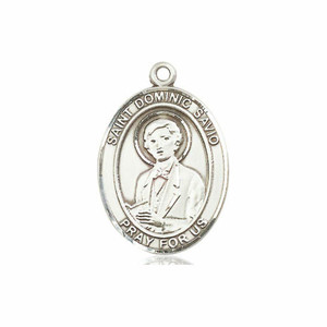 St Dominic Savio Medal - Sterling Silver Oval Pendant 3 Sizes St Dominic Savio Medal - Sterling Silver Oval Pendant 3 Sizes