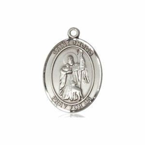 St Drogo Medal - Sterling Silver Oval Pendant 3 Sizes St Drogo Medal - Sterling Silver Oval Pendant 3 Sizes