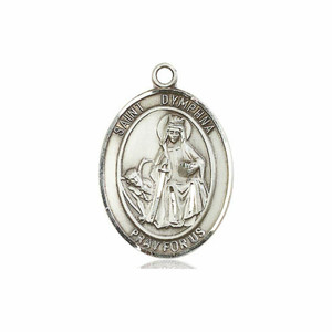 St Dymphna Medal - Sterling Silver Oval Pendant 3 Sizes St Dymphna Medal - Sterling Silver Oval Pendant 3 Sizes