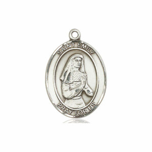 St Emily De Vialar Medal - Sterling Silver Oval Pendant 3 Sizes St Emily De Vialar Medal - Sterling Silver Oval Pendant 3 Sizes