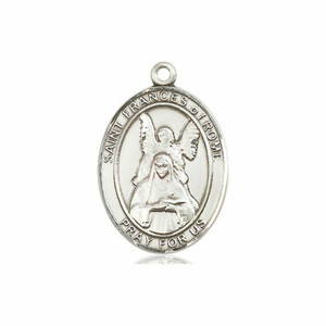 St Frances of Rome Medal - Sterling Silver Oval Pendant 3 Sizes St Frances of Rome Medal - Sterling Silver Oval Pendant 3 Sizes