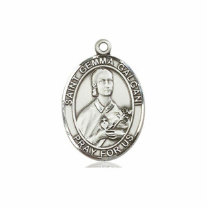 St Gemma Galgani Medal - Sterling Silver Oval Pendant 3 Sizes St Gemma Galgani Medal - Sterling Silver Oval Pendant 3 Sizes