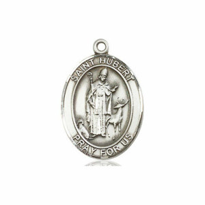 St Hubert of Liege Medal - Sterling Silver Oval Pendant 3 Sizes St Hubert of Liege Medal - Sterling Silver Oval Pendant 3 Sizes