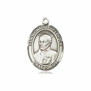St Ignatius of Loyola Medal - Sterling Silver Oval Pendant 3 Sizes St Ignatius of Loyola Medal - Sterling Silver Oval Pendant 3 Sizes