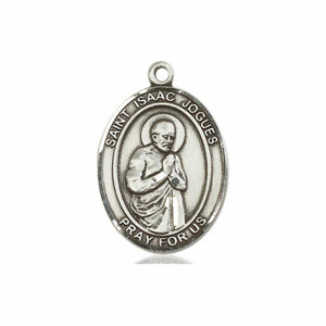 St Isaac Jogues Medal - Sterling Silver Oval Pendant 3 Sizes St Isaac Jogues Medal - Sterling Silver Oval Pendant 3 Sizes