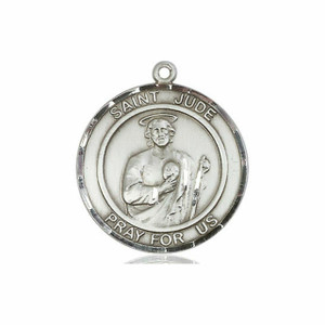 St Jude Medal - Sterling Silver Round Pendant 2 Sizes St Jude Medal - Sterling Silver Round Pendant 2 Sizes