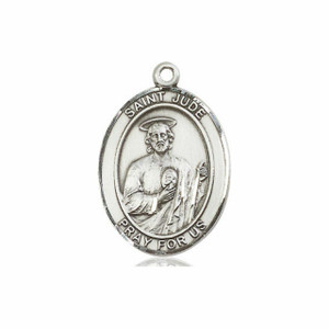 St Jude Medal - Sterling Silver Oval Pendant 3 Sizes St Jude Medal - Sterling Silver Oval Pendant 3 Sizes