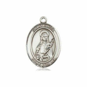 St Lucia Medal - Sterling Silver Oval Pendant 3 Sizes St Lucia Medal - Sterling Silver Oval Pendant 3 Sizes