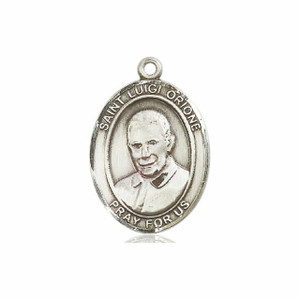 St Luigi Orione Medal - Sterling Silver Oval Pendant 3 Sizes St Luigi Orione Medal - Sterling Silver Oval Pendant 3 Sizes