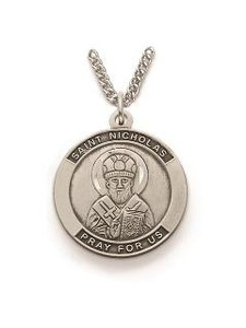 St. Peter Necklace - Sterling Silver Medal on 24