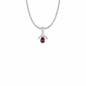 January Birthstone Angel Necklace - Sterling Silver Pendant On 18" Stainless Chain January Birthstone Angel Necklace - Sterling Silver Pendant On 18" Stainless Chain