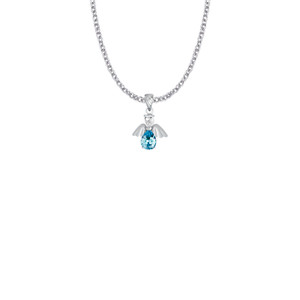 December Angel Birthstone Necklace - Sterling Silver Pendant On 18 Stainless Chain December Angel Birthstone Necklace - Sterling Silver Pendant On 18 Stainless Chain
