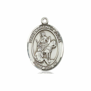 St Martin of Tours Medal - Sterling Silver Oval Pendant 3 Sizes St Martin of Tours Medal - Sterling Silver Oval Pendant 3 Sizes