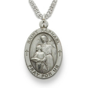 St. Raphael Medals & Necklaces - Sterling Silver & Gold Pendants