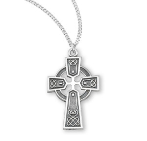 Irish Celtic Cross Necklace - Sterling Silver Pendant On 18" Stainless Steel Chain Irish Celtic Cross Necklace - Sterling Silver Pendant On 18" Stainless Steel Chain