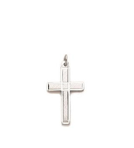 Diamond Cut Cross Necklace - Sterling Silver Pendant on 18 Stainless Chain SX7621SH Diamond Cut Cross Necklace - Sterling Silver Pendant on 18 Stainless Chain SX7621SH