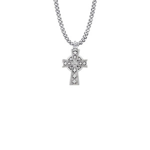 Celtic Cross Necklace - Sterling Silver Pendant on 18 Stainless Steel Chain SX8018SH Celtic Cross Necklace - Sterling Silver Pendant on 18 Stainless Steel Chain SX8018SH