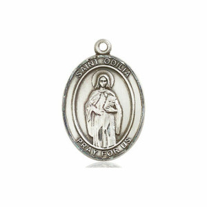 St Odilia Medal - Sterling Silver Oval Pendant 3 Sizes St Odilia Medal - Sterling Silver Oval Pendant 3 Sizes