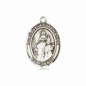Our Lady of Consolation Medal - Sterling Silver Oval Pendant 3 Sizes Our Lady of Consolation Medal - Sterling Silver Oval Pendant 3 Sizes