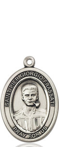 St. Pier Giorgio Frassati Medal - Sterling Silver Oval Pendant 3 Sizes St. Pier Giorgio Frassati Medal - Sterling Silver Oval Pendant 3 Sizes