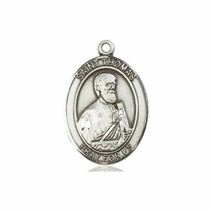 St Thomas Medal - Sterling Silver Oval Pendant 3 Sizes St Thomas Medal - Sterling Silver Oval Pendant 3 Sizes