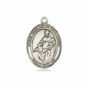 St Thomas of Villanova Medal - Sterling Silver Oval Pendant 3 Sizes St Thomas of Villanova Medal - Sterling Silver Oval Pendant 3 Sizes