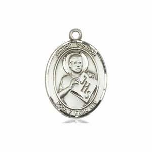 St Viator Medal - Sterling Silver Oval Pendant 3 Sizes St Viator Medal - Sterling Silver Oval Pendant 3 Sizes