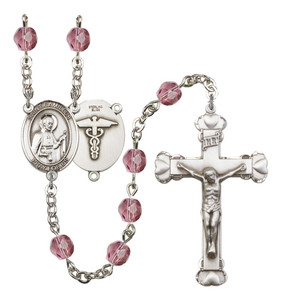St Camillus of Lellis / Nurse Rosary - 6MM Fire Polished Beads 8019S9