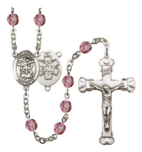 St Michael / EMT Rosary - 6MM Fire Polished Beads 8076S10SS