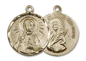 Scapular Medal - 14kt Gold 3/4 x 3/4 Round Pendant 0017S Scapular Medal - 14kt Gold 3/4 x 3/4 Round Pendant 0017S