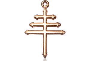 Maronite Cross Pendant - 14kt Gold 7/8" x 5/8" (0074) Maronite Cross Pendant - 14kt Gold 7/8" x 5/8" (0074)