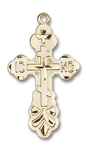 Russian Cross Pendant - 14kt Gold 1 3/8 x 3/4 0260 Russian Cross Pendant - 14kt Gold 1 3/8 x 3/4 0260