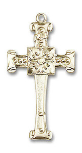 Scroll Ends Cross Pendant - 14kt Gold 1 3/4 x 7/8 0479Y Scroll Ends Cross Pendant - 14kt Gold 1 3/4 x 7/8 0479Y