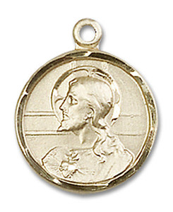 Scapular Medal - 14kt Gold 5/8 x 1/2 Round Pendant 0601S Scapular Medal - 14kt Gold 5/8 x 1/2 Round Pendant 0601S