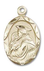 St Anthony of Padua Medal - 14kt Gold 3/4 x 3/8 Pendant 0612D St Anthony of Padua Medal - 14kt Gold 3/4 x 3/8 Pendant 0612D