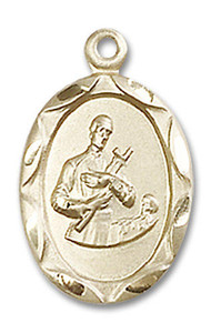 St Gerard Medal - 14kt Gold 3/4 x 3/8 Pendant 0612G St Gerard Medal - 14kt Gold 3/4 x 3/8 Pendant 0612G