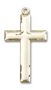 Large Simple Cross Pendant - 14kt Gold 1 1/8 x 5/8 0624Y Large Simple Cross Pendant - 14kt Gold 1 1/8 x 5/8 0624Y