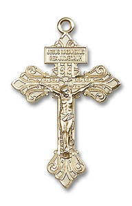 Oversized Pardon Crucifix Pendant - 14kt Gold 2 1/8 x 1 3/8 0632 Oversized Pardon Crucifix Pendant - 14kt Gold 2 1/8 x 1 3/8 0632