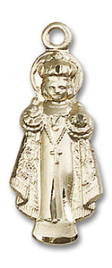 Infant of Prague Figurine Pendant - 14kt Gold 1 x 3/8 0824 Infant of Prague Figurine Pendant - 14kt Gold 1 x 3/8 0824