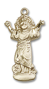 Divino Nino Figurine Pendant - 14kt Gold 3/4 x 3/8 0829 Divino Nino Figurine Pendant - 14kt Gold 3/4 x 3/8 0829