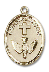Confirmation Medal - 14kt Gold Oval Pendant 2 Sizes Confirmation Medal - 14kt Gold Oval Pendant 2 Sizes