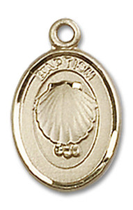 Baptism Medal Charm - 14kt Gold Oval Pendant 0974 Baptism Medal Charm - 14kt Gold Oval Pendant 0974