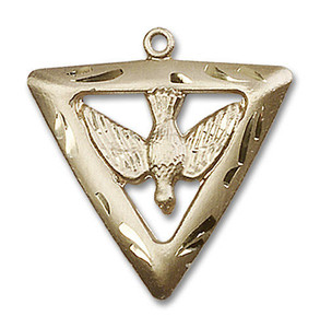 Holy Spirit Triangle Pendant - 14kt Gold 1 x 7/8 1630 Holy Spirit Triangle Pendant - 14kt Gold 1 x 7/8 1630
