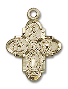 4-Way Medal - 14kt Gold 5/8 x 3/8 Pendant 3143 4-Way Medal - 14kt Gold 5/8 x 3/8 Pendant 3143