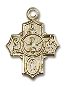 Confirmation 5-Way Medal Charm - 14kt Gold Pendant 3190 Confirmation 5-Way Medal Charm - 14kt Gold Pendant 3190