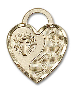 Heart Shaped Footprints Pendant - 14kt Gold 3/4 x 5/8 3207 Heart Shaped Footprints Pendant - 14kt Gold 3/4 x 5/8 3207
