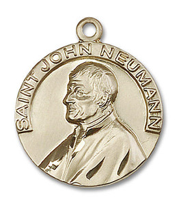 Large St John Neumann Medal - 14kt Gold 1 x 7/8 Round Pendant 4230 Large St John Neumann Medal - 14kt Gold 1 x 7/8 Round Pendant 4230